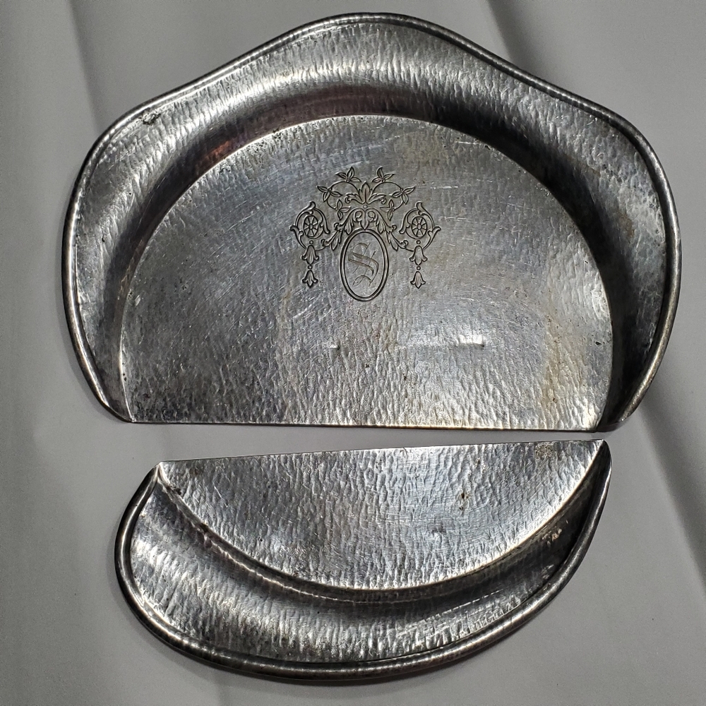 HOMAN Silver Crumb Tray Set of 2 Pre 1941 Vintage Elegance & Luxury Made in USA